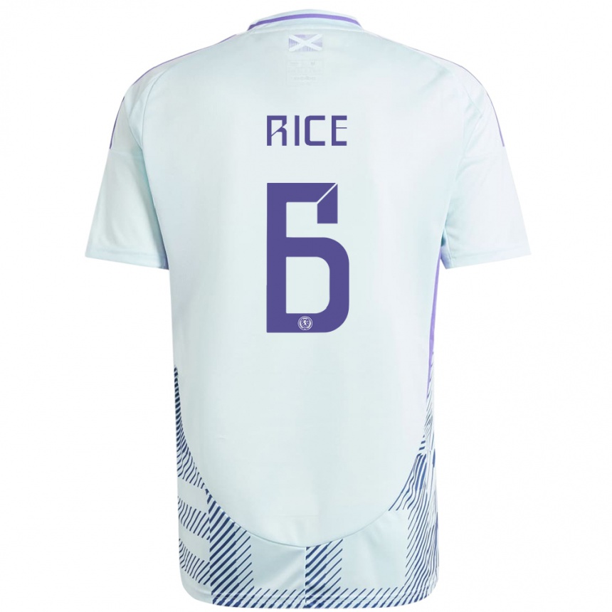 Kids Football Scotland Bailey Rice #6 Light Mint Blue Away Jersey 24-26 T-Shirt Za