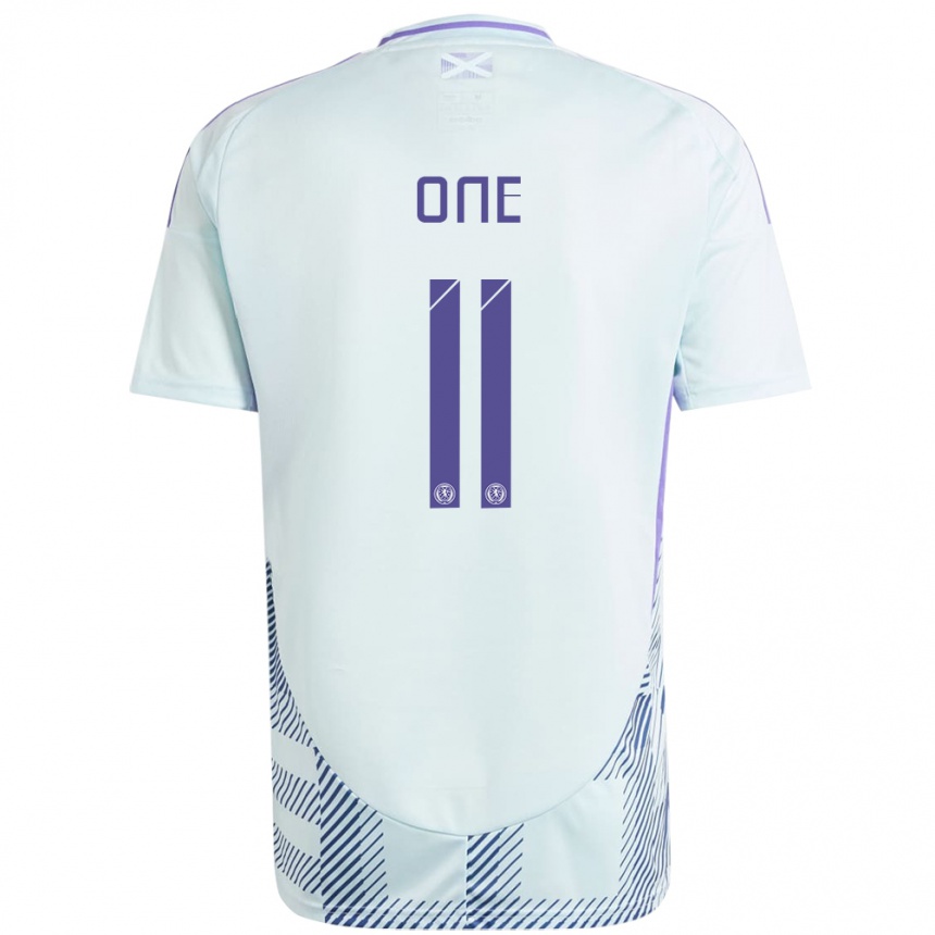 Kids Football Scotland Ryan Oné #11 Light Mint Blue Away Jersey 24-26 T-Shirt Za