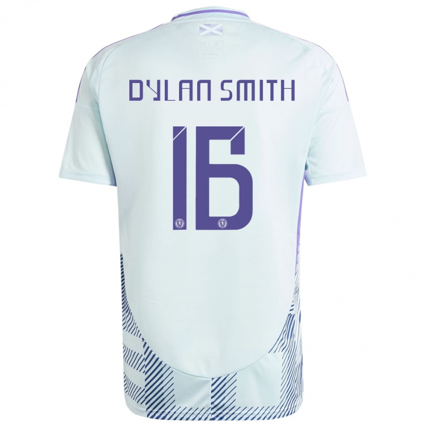 Kids Football Scotland Dylan Smith #16 Light Mint Blue Away Jersey 24-26 T-Shirt Za