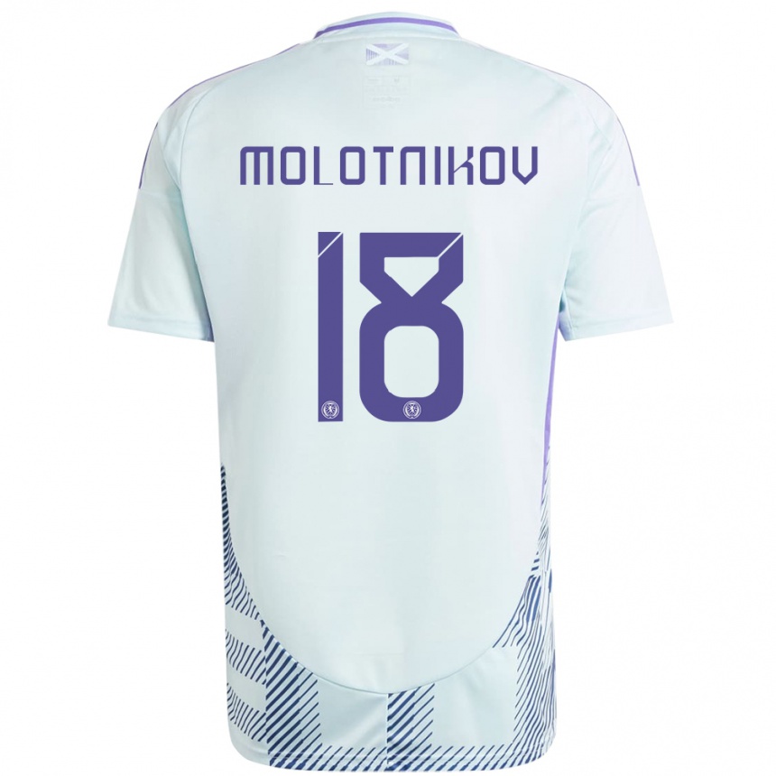 Kids Football Scotland Rudi Molotnikov #18 Light Mint Blue Away Jersey 24-26 T-Shirt Za