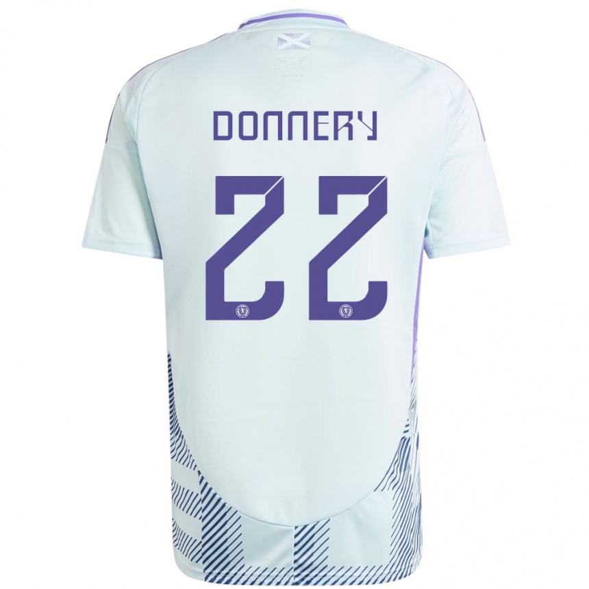 Kids Football Scotland Julian Donnery #22 Light Mint Blue Away Jersey 24-26 T-Shirt Za