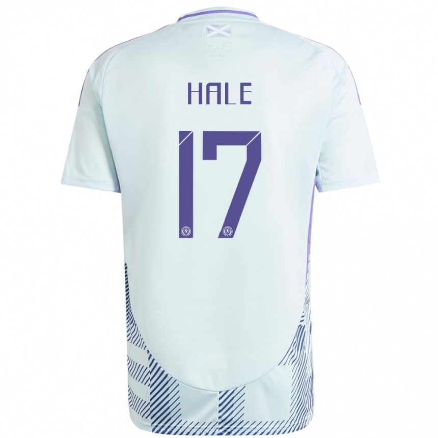 Kids Football Scotland Finlay Hale #17 Light Mint Blue Away Jersey 24-26 T-Shirt Za