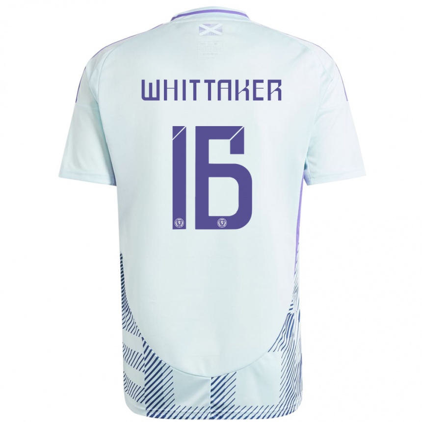 Kids Football Scotland Rory Whittaker #16 Light Mint Blue Away Jersey 24-26 T-Shirt Za