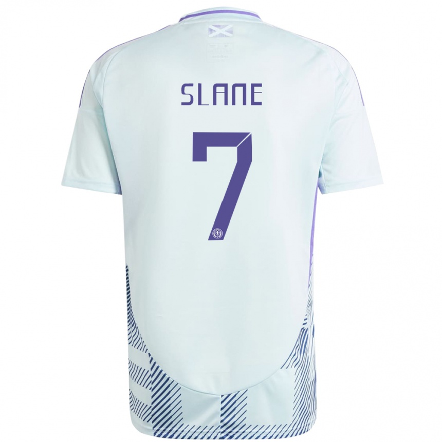 Kids Football Scotland Paul Slane #7 Light Mint Blue Away Jersey 24-26 T-Shirt Za