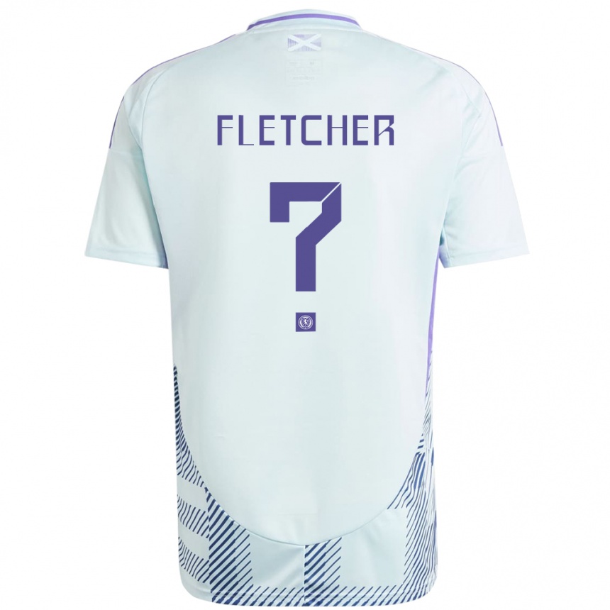 Kids Football Scotland Tyler Fletcher #0 Light Mint Blue Away Jersey 24-26 T-Shirt Za