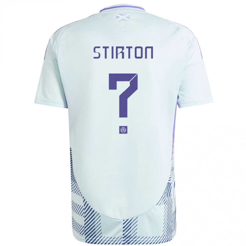 Kids Football Scotland Owen Stirton #0 Light Mint Blue Away Jersey 24-26 T-Shirt Za