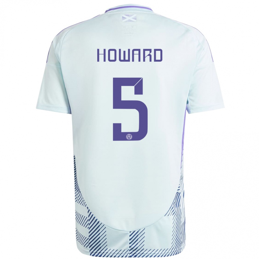 Kids Football Scotland Sophie Howard #5 Light Mint Blue Away Jersey 24-26 T-Shirt Za