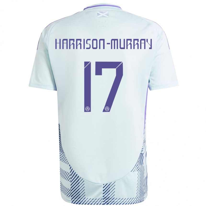 Kids Football Scotland Christie Harrison-Murray #17 Light Mint Blue Away Jersey 24-26 T-Shirt Za