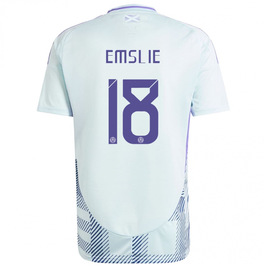 Kids Football Scotland Claire Emslie #18 Light Mint Blue Away Jersey 24-26 T-Shirt Za