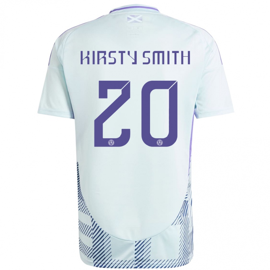 Kids Football Scotland Kirsty Smith #20 Light Mint Blue Away Jersey 24-26 T-Shirt Za