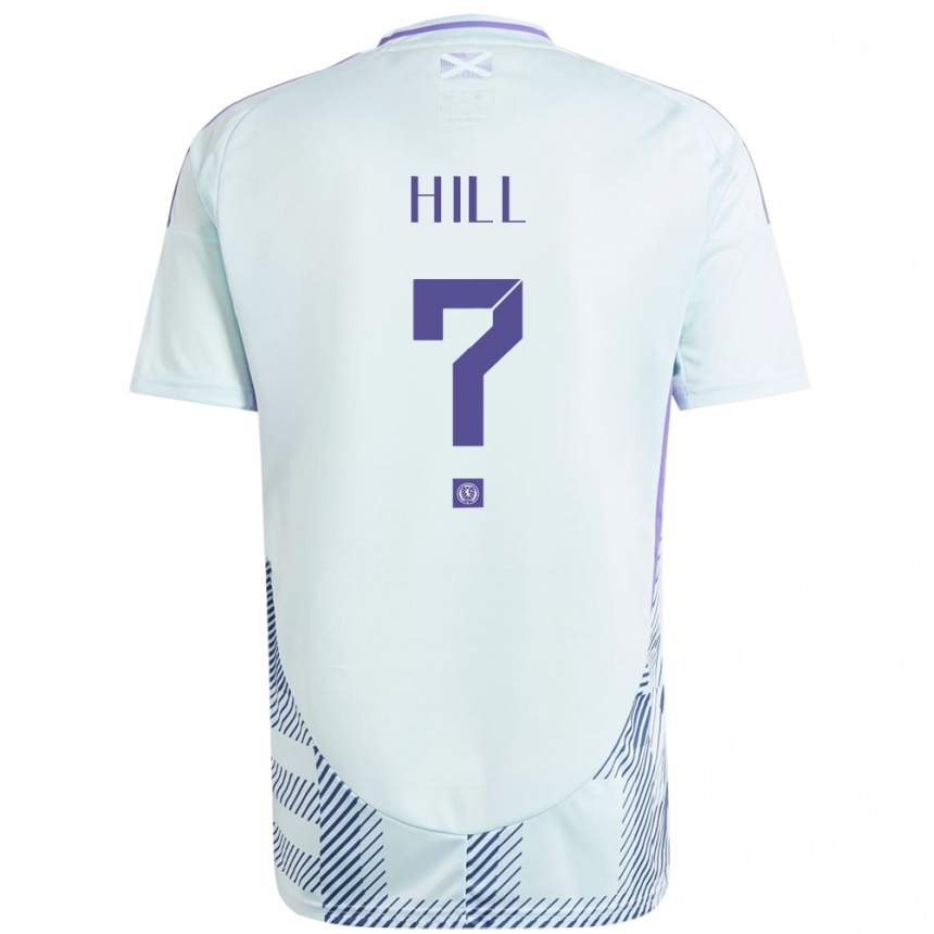 Kids Football Scotland Kathryn Hill #0 Light Mint Blue Away Jersey 24-26 T-Shirt Za