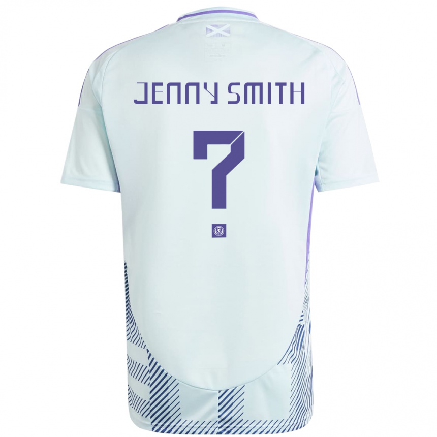 Kids Football Scotland Jenny Smith #0 Light Mint Blue Away Jersey 24-26 T-Shirt Za