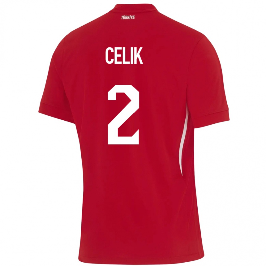 Kids Football Turkey Zeki Çelik #2 Red Away Jersey 24-26 T-Shirt Za