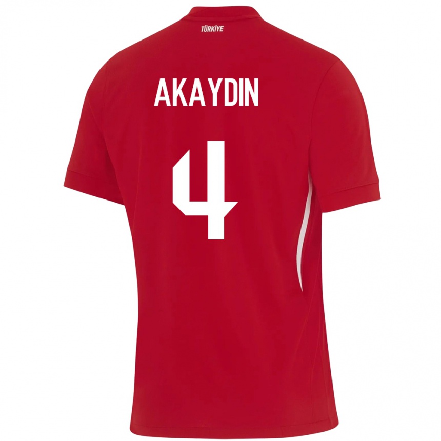 Kids Football Turkey Samet Akaydin #4 Red Away Jersey 24-26 T-Shirt Za