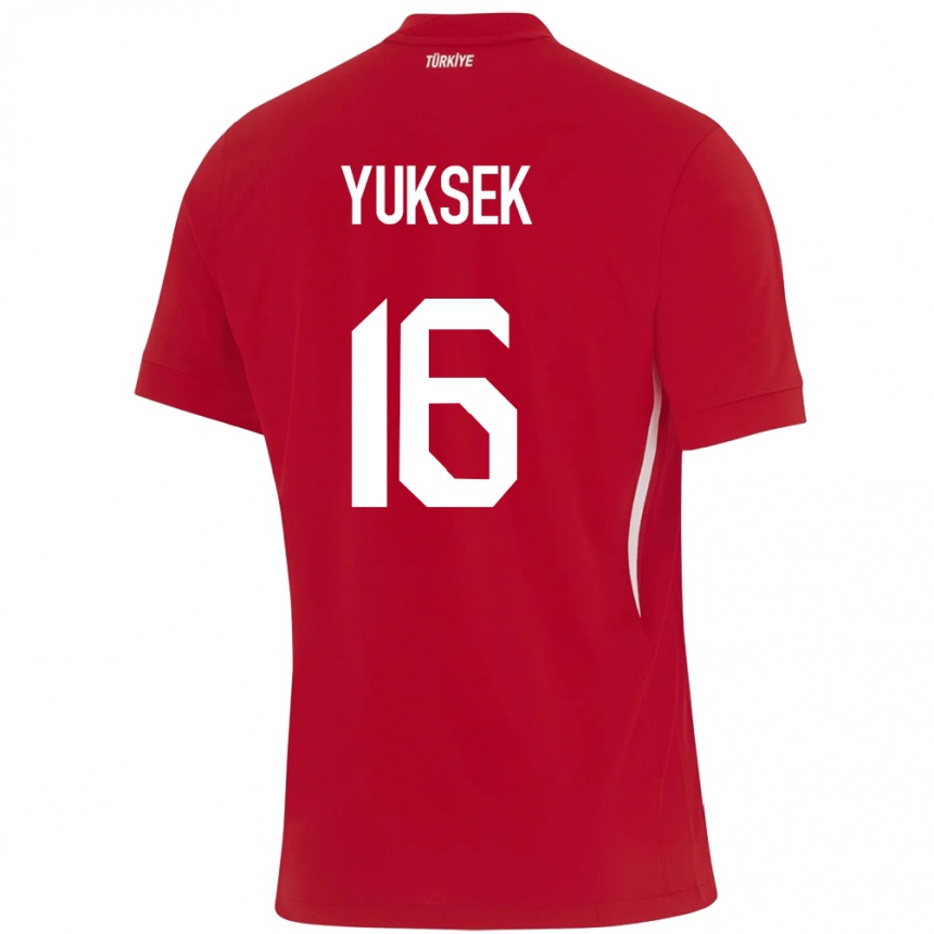 Kids Football Turkey İsmail Yüksek #16 Red Away Jersey 24-26 T-Shirt Za