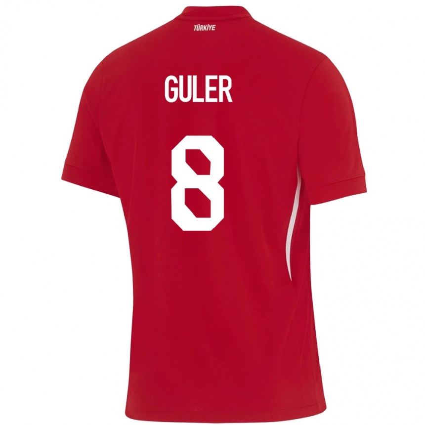 Kids Football Turkey Arda Güler #8 Red Away Jersey 24-26 T-Shirt Za