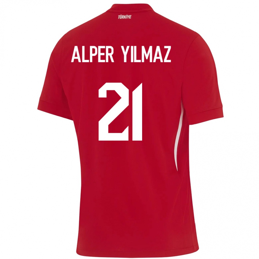 Kids Football Turkey Barış Alper Yılmaz #21 Red Away Jersey 24-26 T-Shirt Za