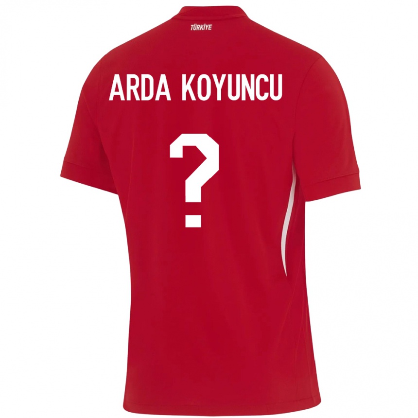 Kids Football Turkey Efe Arda Koyuncu #0 Red Away Jersey 24-26 T-Shirt Za