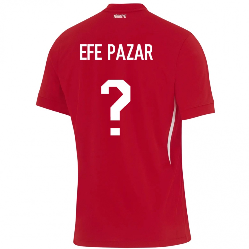 Kids Football Turkey Alper Efe Pazar #0 Red Away Jersey 24-26 T-Shirt Za