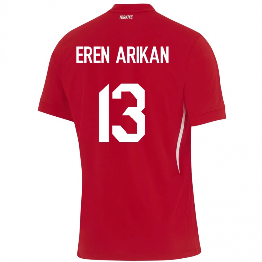 Kids Football Turkey Muhammed Eren Arıkan #13 Red Away Jersey 24-26 T-Shirt Za