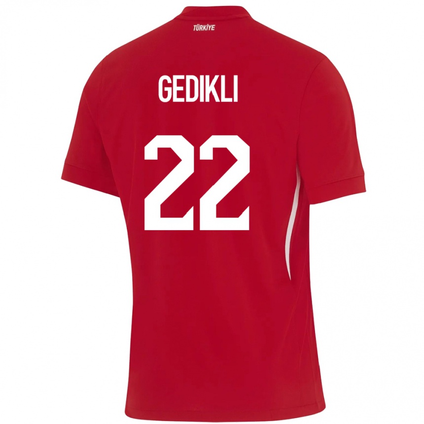 Kids Football Turkey Berkant Gedikli #22 Red Away Jersey 24-26 T-Shirt Za