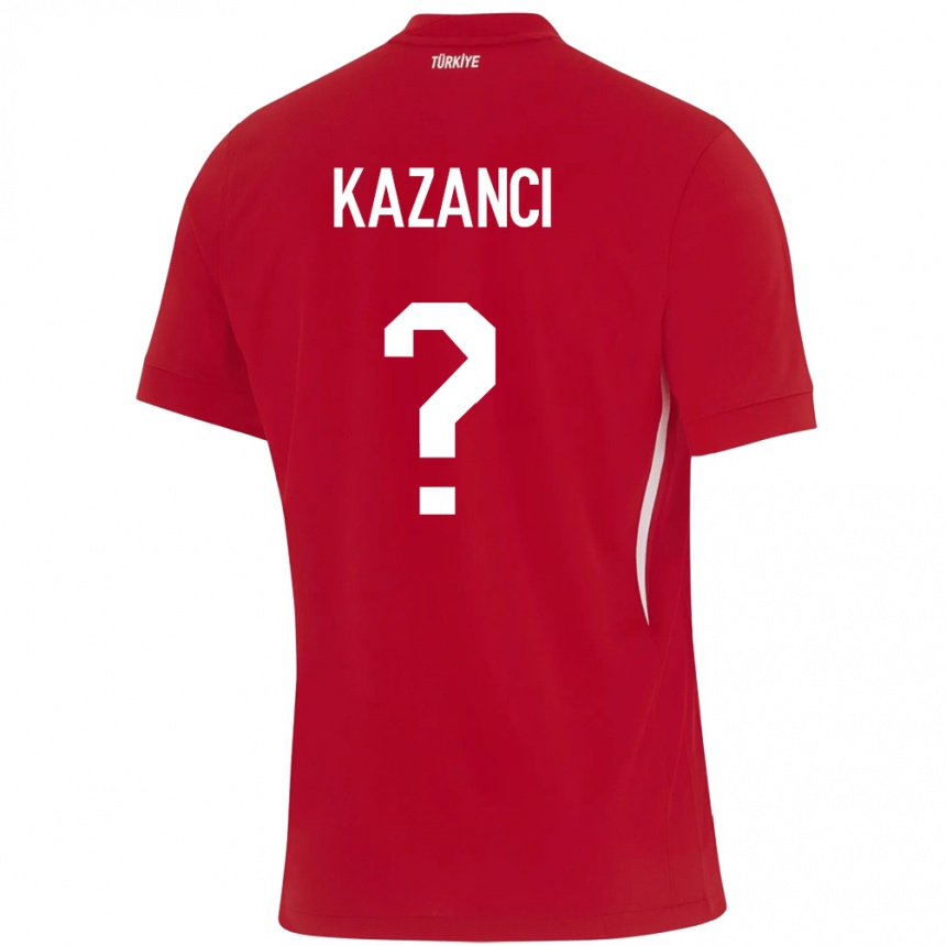 Kids Football Turkey Şant Kazancı #0 Red Away Jersey 24-26 T-Shirt Za