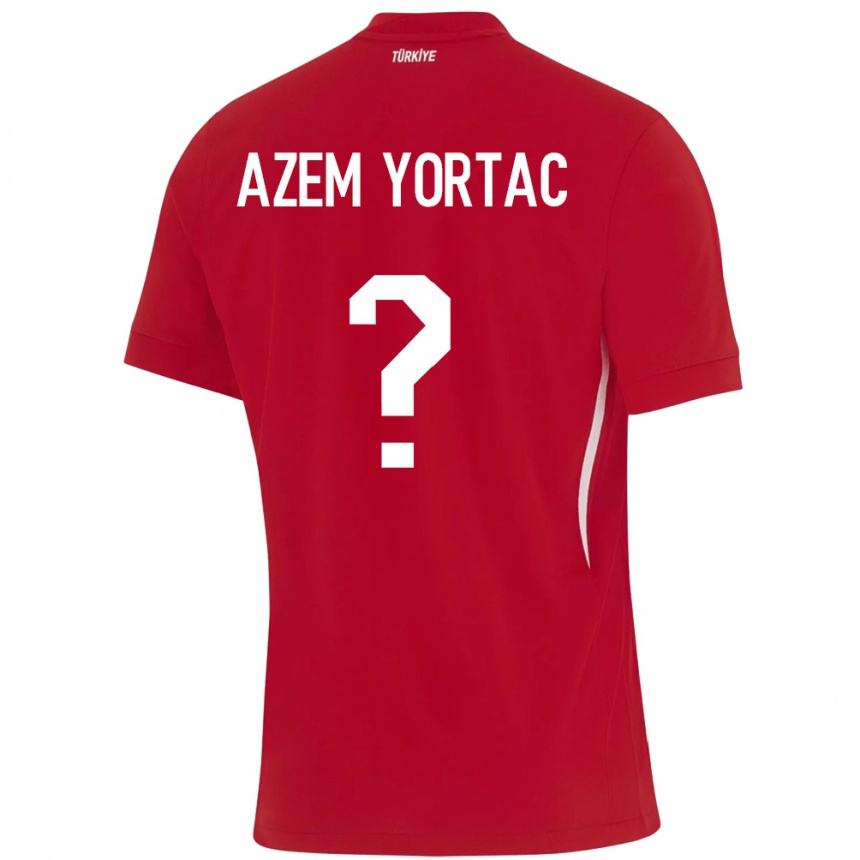 Kids Football Turkey Mustafa Azem Yortaç #0 Red Away Jersey 24-26 T-Shirt Za