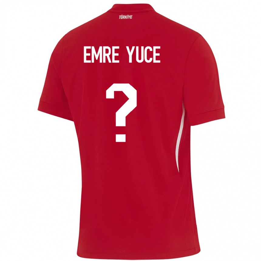 Kids Football Turkey Yunus Emre Yüce #0 Red Away Jersey 24-26 T-Shirt Za