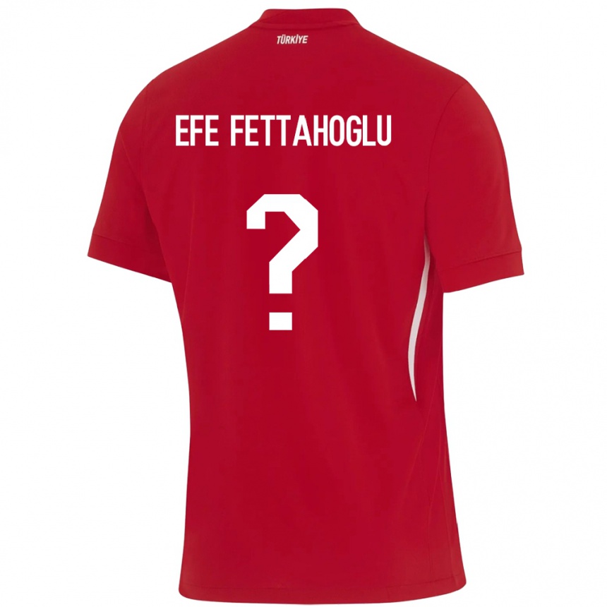 Kids Football Turkey Adnan Efe Fettahoğlu #0 Red Away Jersey 24-26 T-Shirt Za