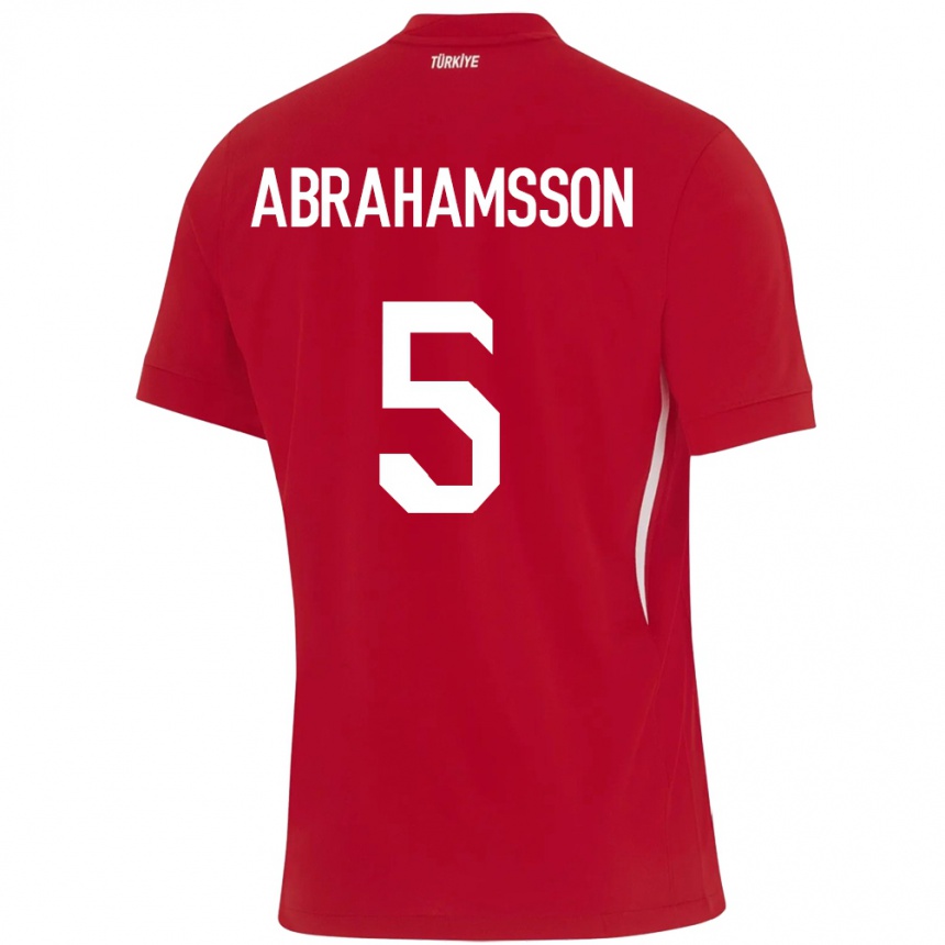 Kids Football Turkey Sejde Aylin Abrahamsson #5 Red Away Jersey 24-26 T-Shirt Za