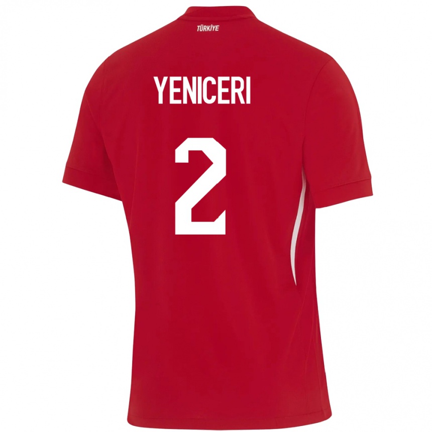 Kids Football Turkey Berna Yeniçeri #2 Red Away Jersey 24-26 T-Shirt Za