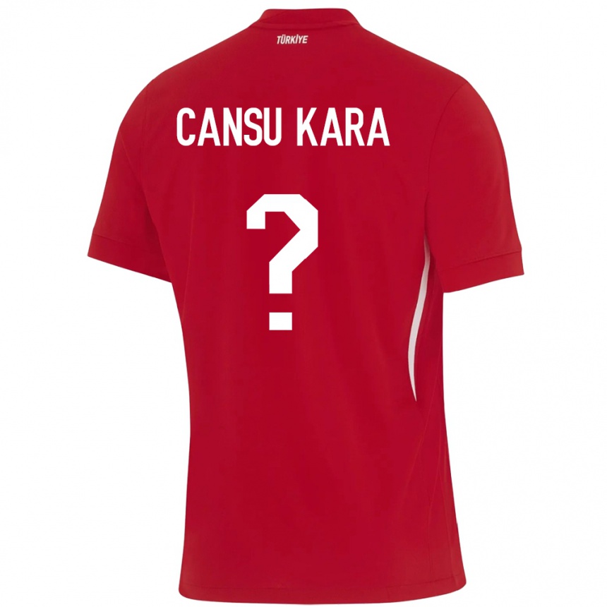 Kids Football Turkey İlayda Cansu Kara #0 Red Away Jersey 24-26 T-Shirt Za