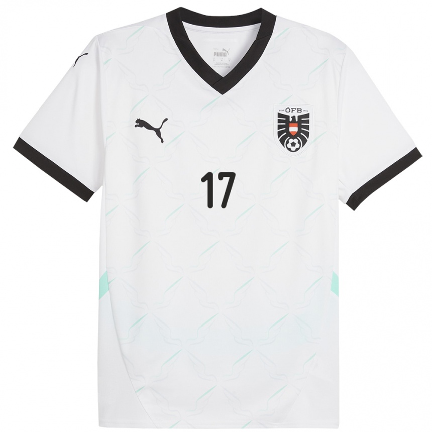 Kids Football Austria Sarah Puntigam #17 White Away Jersey 24-26 T-Shirt Za