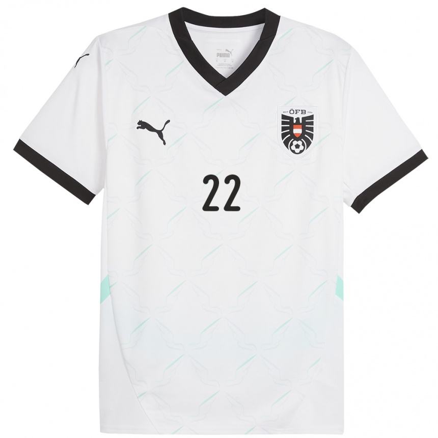 Kids Football Austria Matthias Seidl #22 White Away Jersey 24-26 T-Shirt Za