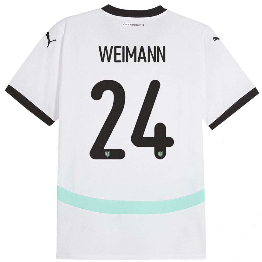 Kids Football Austria Andreas Weimann #24 White Away Jersey 24-26 T-Shirt Za