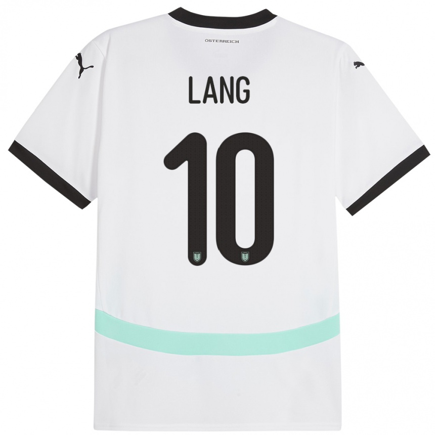 Kids Football Austria Christoph Lang #10 White Away Jersey 24-26 T-Shirt Za