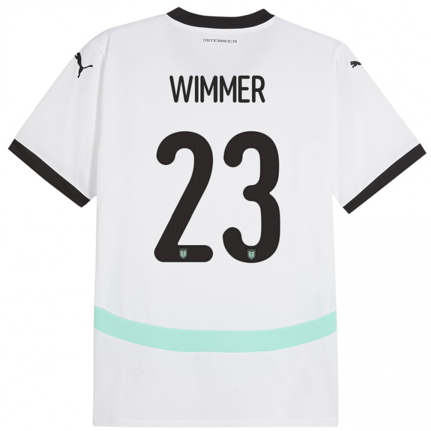 Kids Football Austria Patrick Wimmer #23 White Away Jersey 24-26 T-Shirt Za