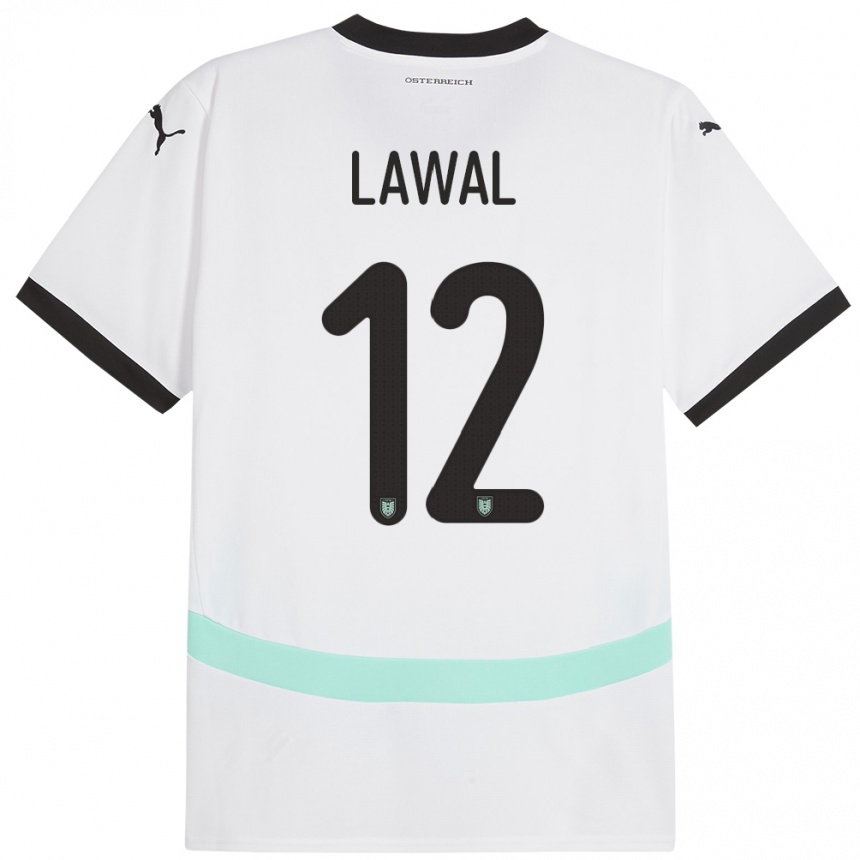 Kids Football Austria Tobias Lawal #12 White Away Jersey 24-26 T-Shirt Za