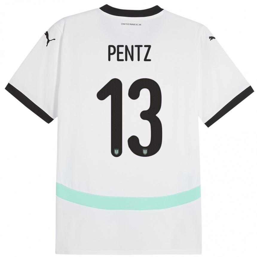 Kids Football Austria Patrick Pentz #13 White Away Jersey 24-26 T-Shirt Za