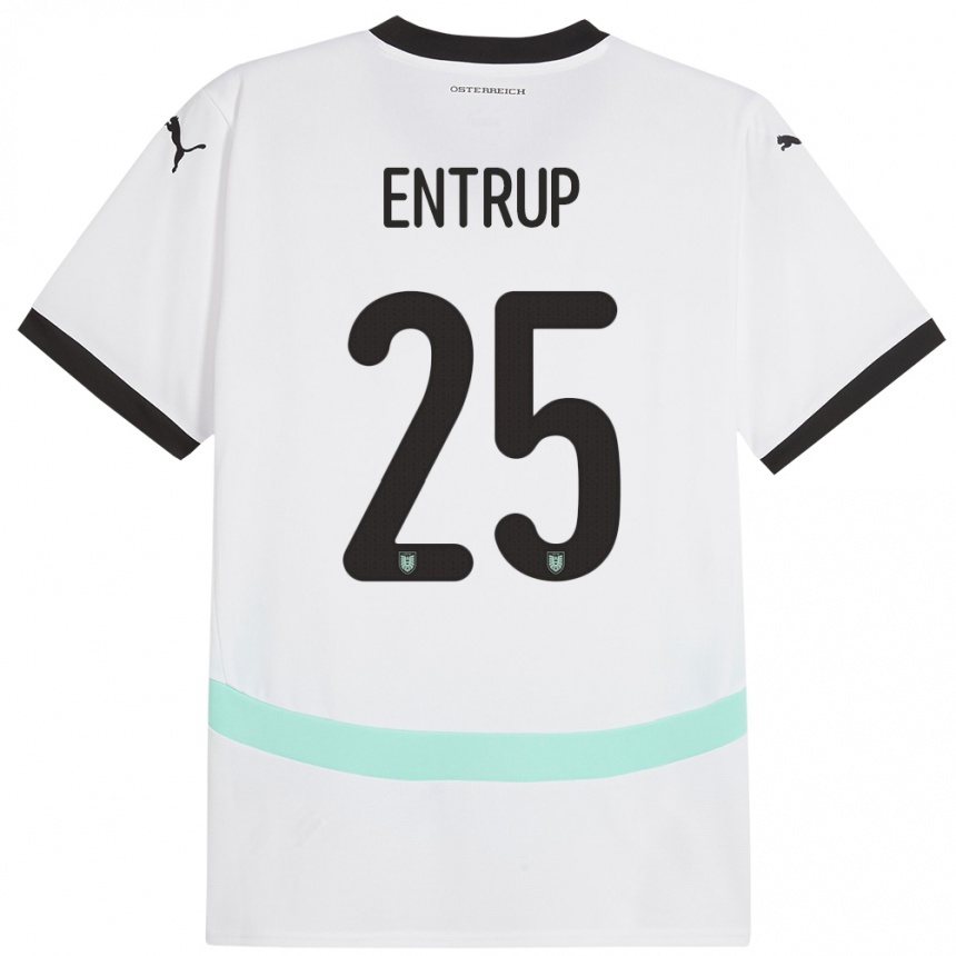 Kids Football Austria Maximilian Entrup #25 White Away Jersey 24-26 T-Shirt Za