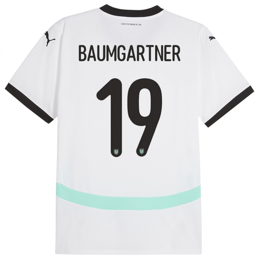 Kids Football Austria Christoph Baumgartner #19 White Away Jersey 24-26 T-Shirt Za