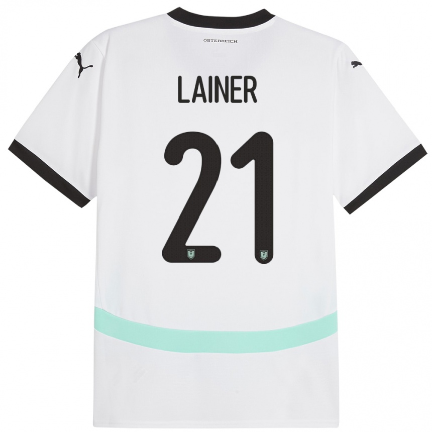 Kids Football Austria Stefan Lainer #21 White Away Jersey 24-26 T-Shirt Za