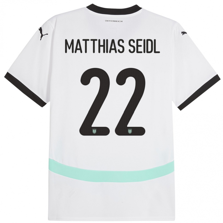 Kids Football Austria Matthias Seidl #22 White Away Jersey 24-26 T-Shirt Za