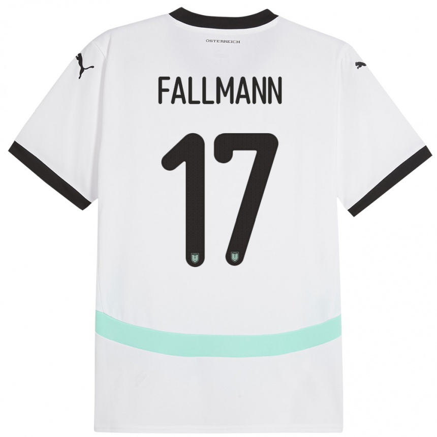 Kids Football Austria Pascal Fallmann #17 White Away Jersey 24-26 T-Shirt Za