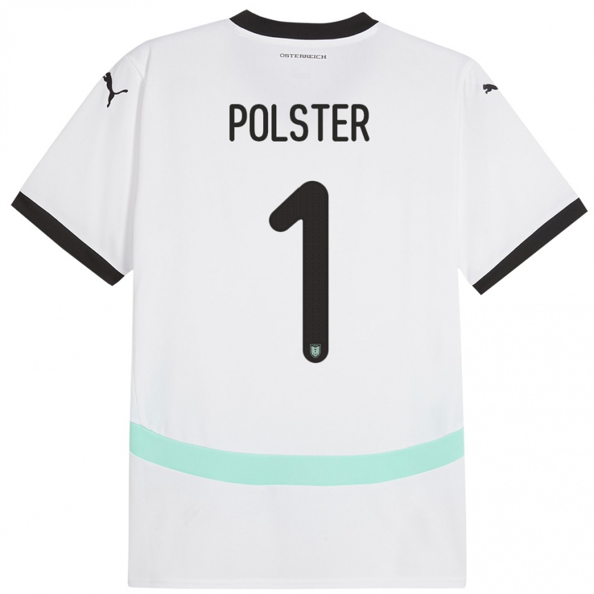 Kids Football Austria Nikolas Polster #1 White Away Jersey 24-26 T-Shirt Za