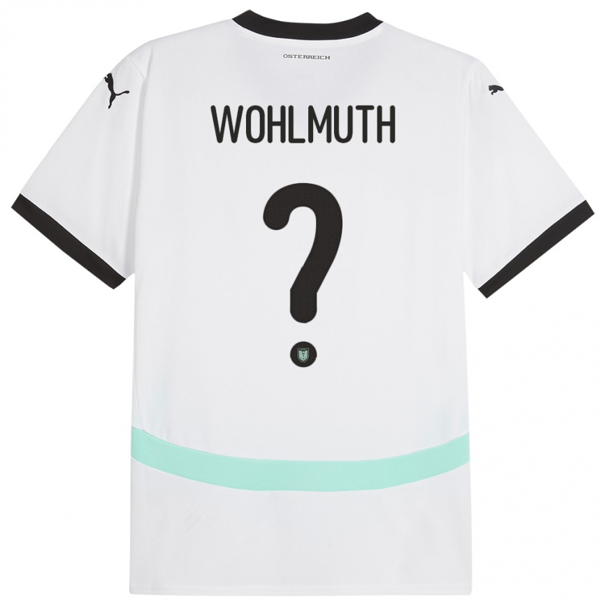 Kids Football Austria Fabian Wohlmuth #0 White Away Jersey 24-26 T-Shirt Za