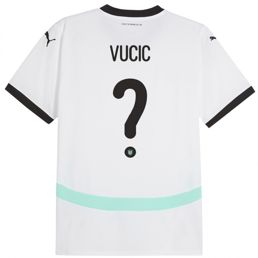 Kids Football Austria Romeo Vucic #0 White Away Jersey 24-26 T-Shirt Za