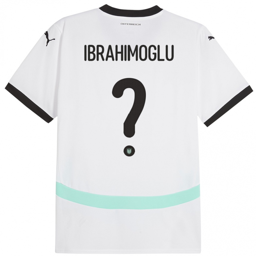 Kids Football Austria Mücahit Ibrahimoglu #0 White Away Jersey 24-26 T-Shirt Za