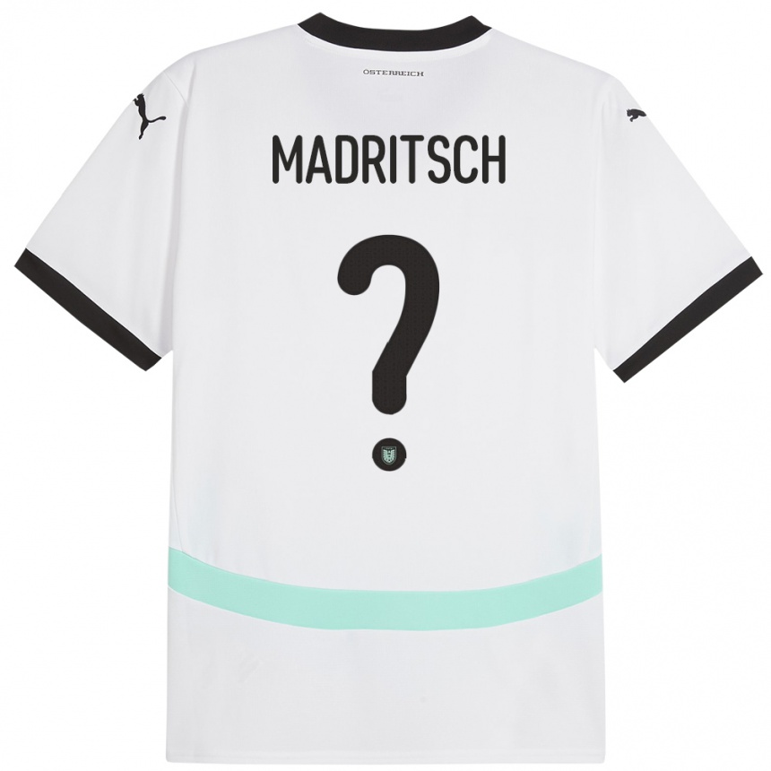 Kids Football Austria Diego Madritsch #0 White Away Jersey 24-26 T-Shirt Za