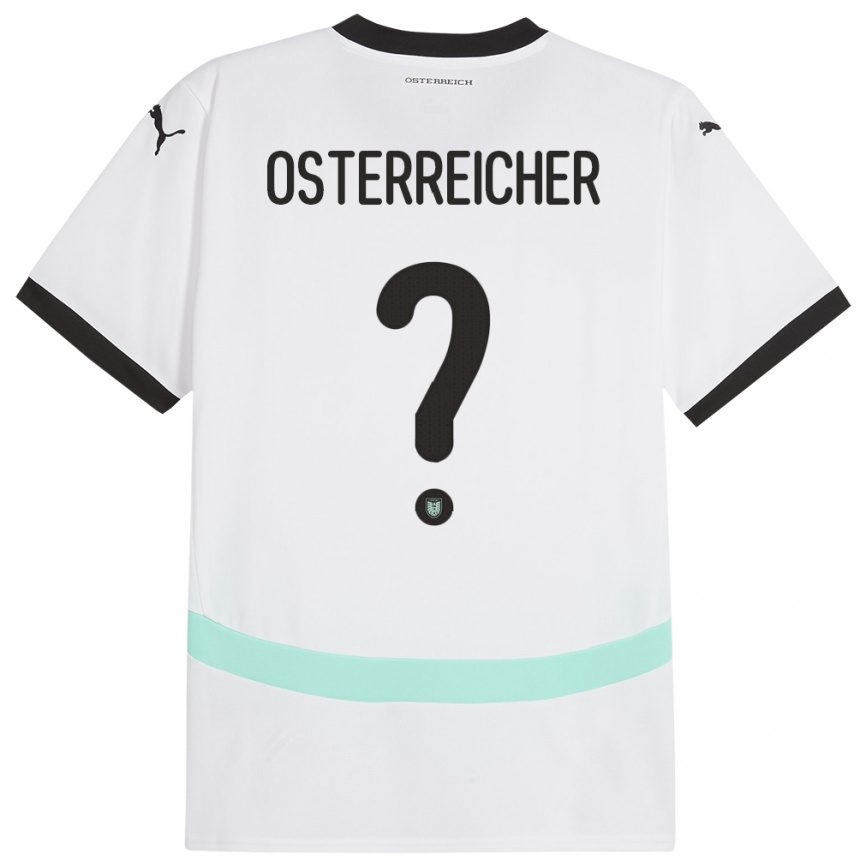 Kids Football Austria Marijan Österreicher #0 White Away Jersey 24-26 T-Shirt Za